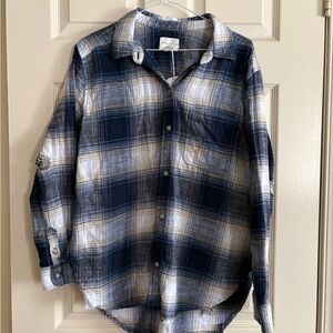 American Eagle Outfitters Plaid Button-Down Shirt | Sz S oversized